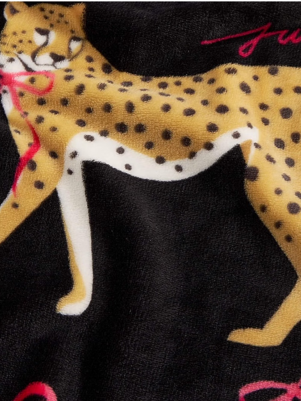 Juicy couture cheetah bows plush Throw blanket 50 x 70 NWT - Picture 3 of 7